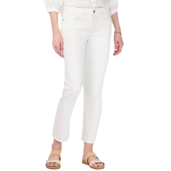 LC Lauren Conrad Womens White Mid Rise Boyfriend Straight Leg Jeans Sz 10 New - Picture 1 of 5